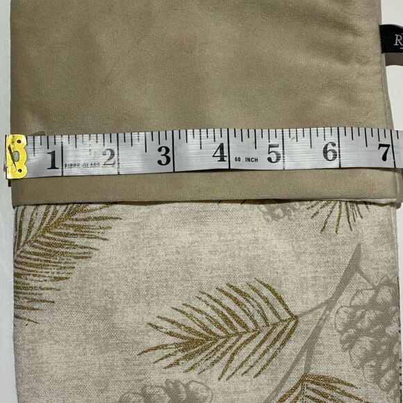 Ralph Lauren Holiday Christmas Gold Tan Pine Cones & Bough Ivory Stocking NWOT - Picture 7 of 8